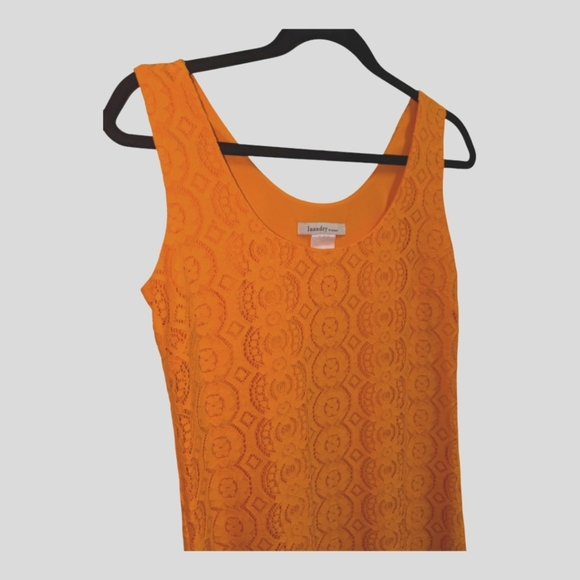Laundry By Design Orange Lace Y2K Summer Dress Size 2 - Picture 3 of 4